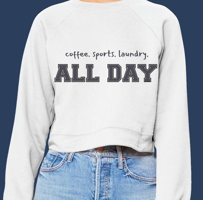 ALL DAY Raglan Sleeve Pullover Fleece - BELLA + CANVAS (Option to Customize!)