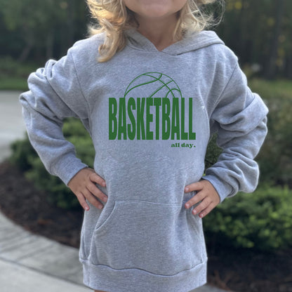 BASKETBALL all day. Bella + Canvas Youth Hoodie