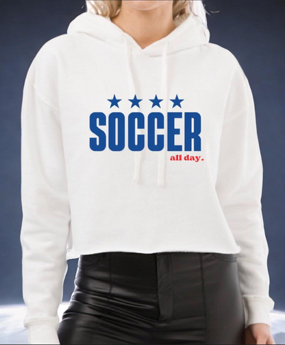 SPECIAL EDITION: USA SOCCER all day. Cropped Hoodie (Older Girls, Teens and Adults)